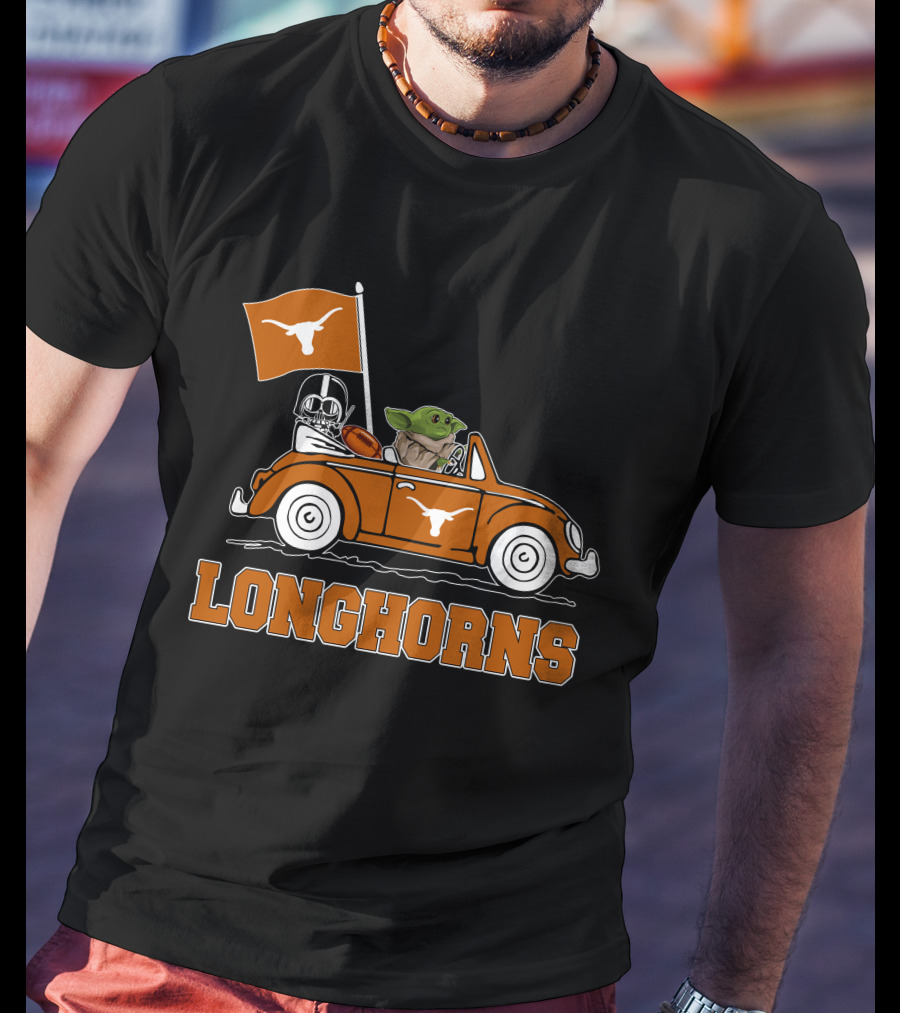Longhorns Darth Vader Baby Yoda Driving T-Shirt
