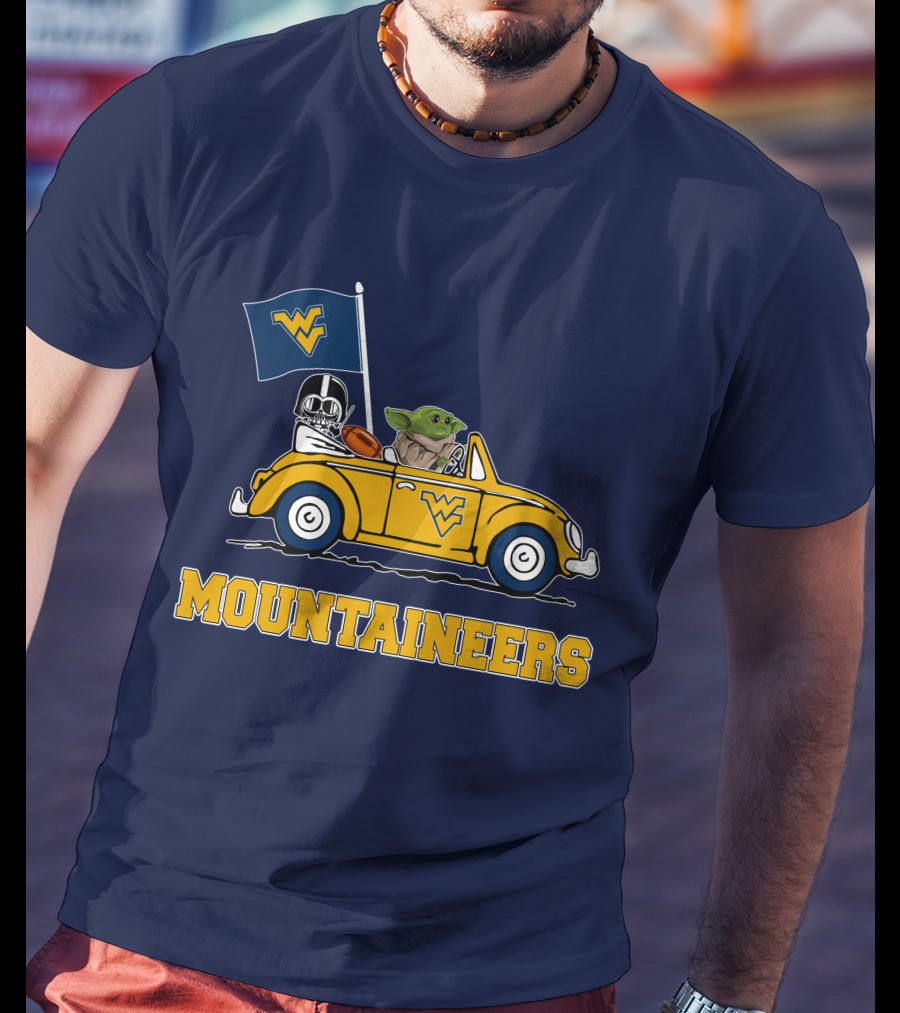 Mountaineers WVM Driving Featuring Baby Yoda And Football Helmet T-Shirt
