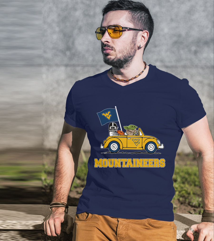 Mountaineers WVM Driving Featuring Baby Yoda And Football Helmet T-Shirt