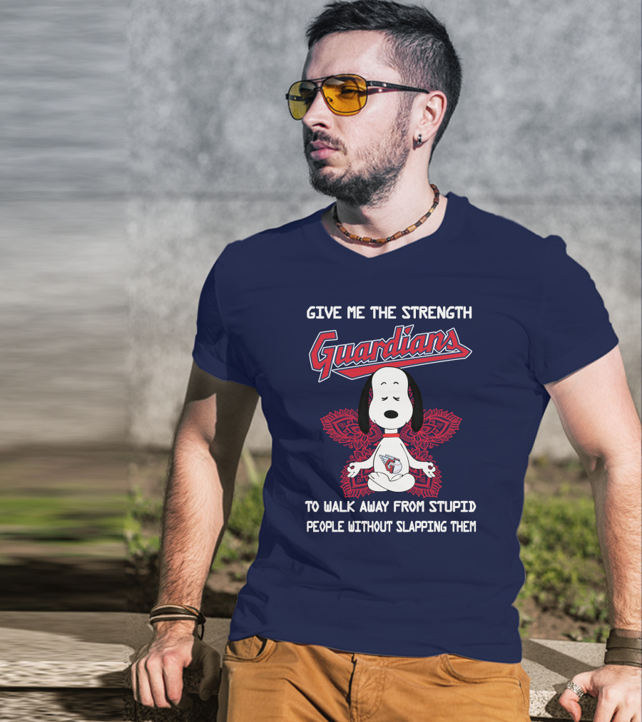 Give Me The Strength Guardians Snoopy Yoga Walk Away From Stupid People Without Slapping Them T-Shirt