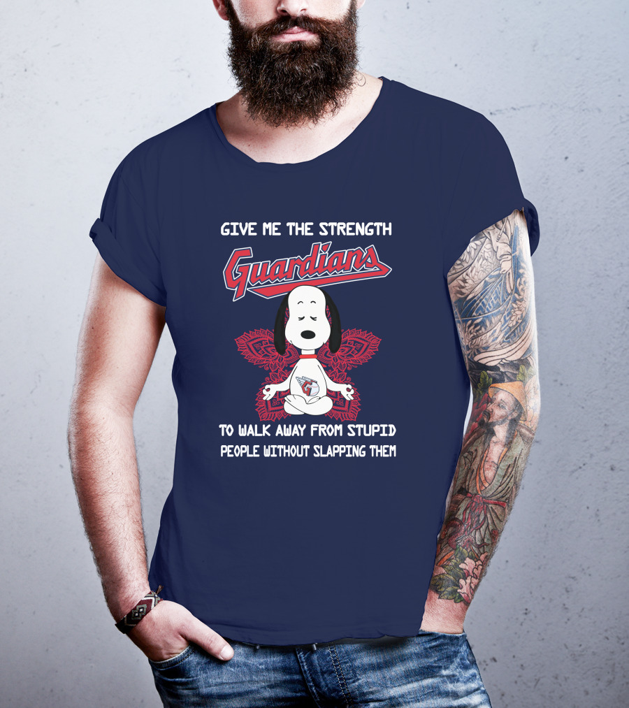 Give Me The Strength Guardians Snoopy Yoga Walk Away From Stupid People Without Slapping Them T-Shirt