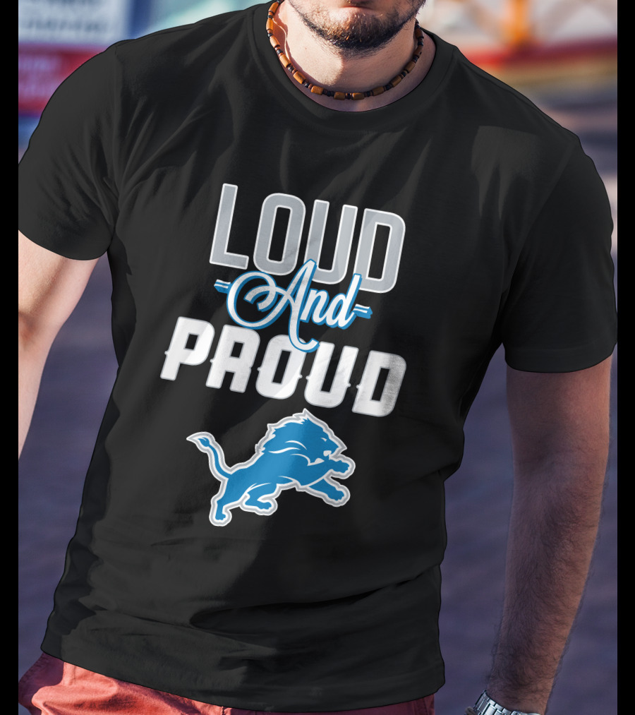 Detroit Lions Loud And Proud With Iconic Blue Lion T-Shirt