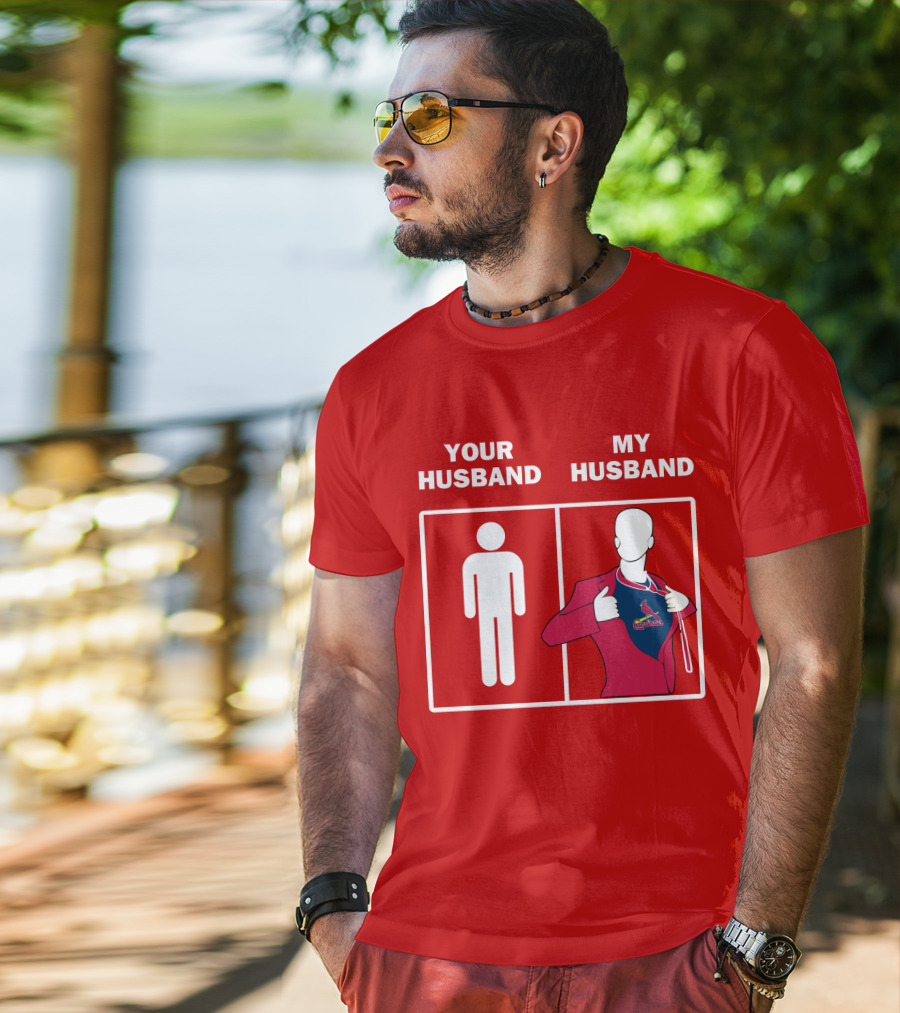 Your Husband My Husband St Louis Cardinals Fan Logo Superman T-Shirt