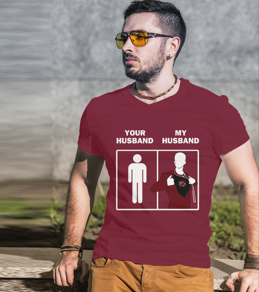 South Carolina Gamecocks Your Husband My Husband Sports Fan Comparison T-Shirt