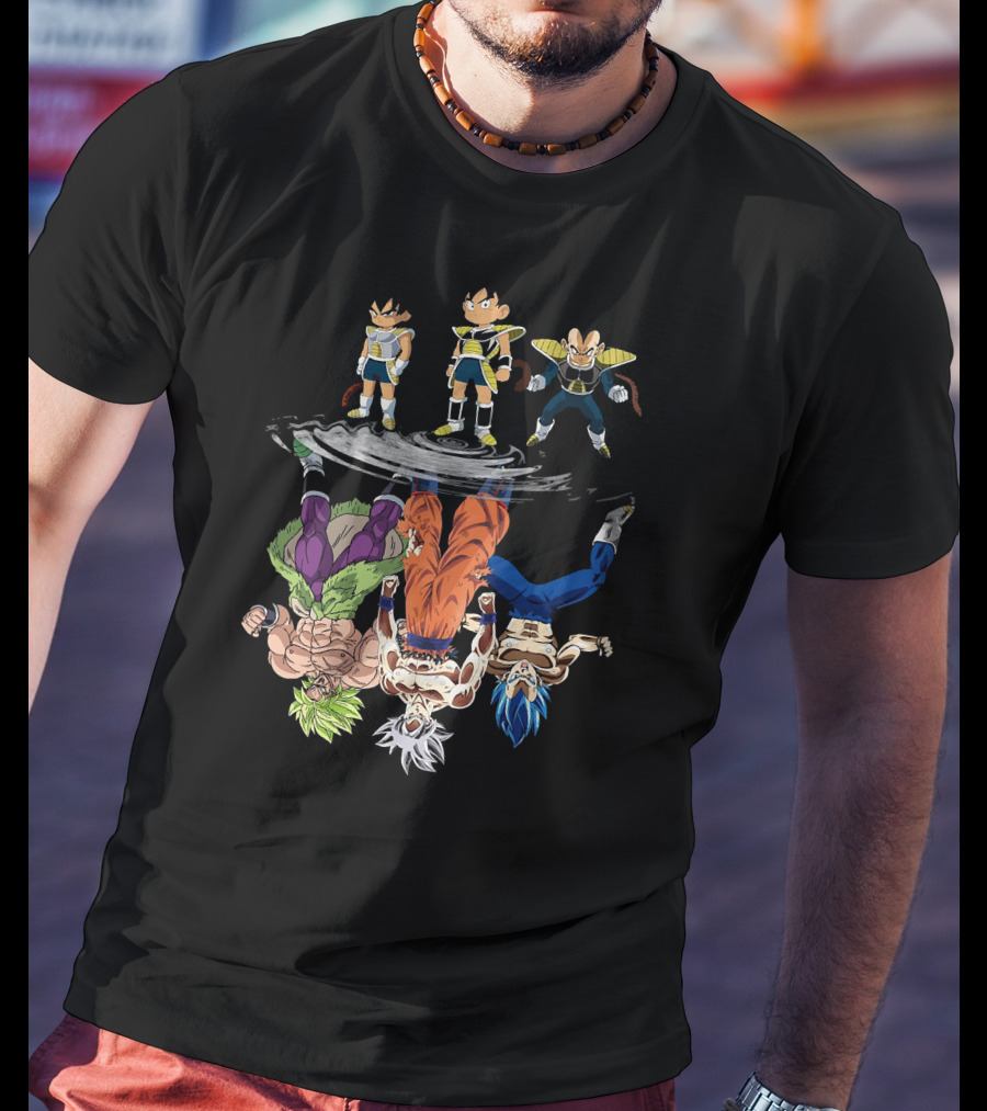 Dragonball Z Saiyan Warriors And Super Saiyan Reflections T-Shirt