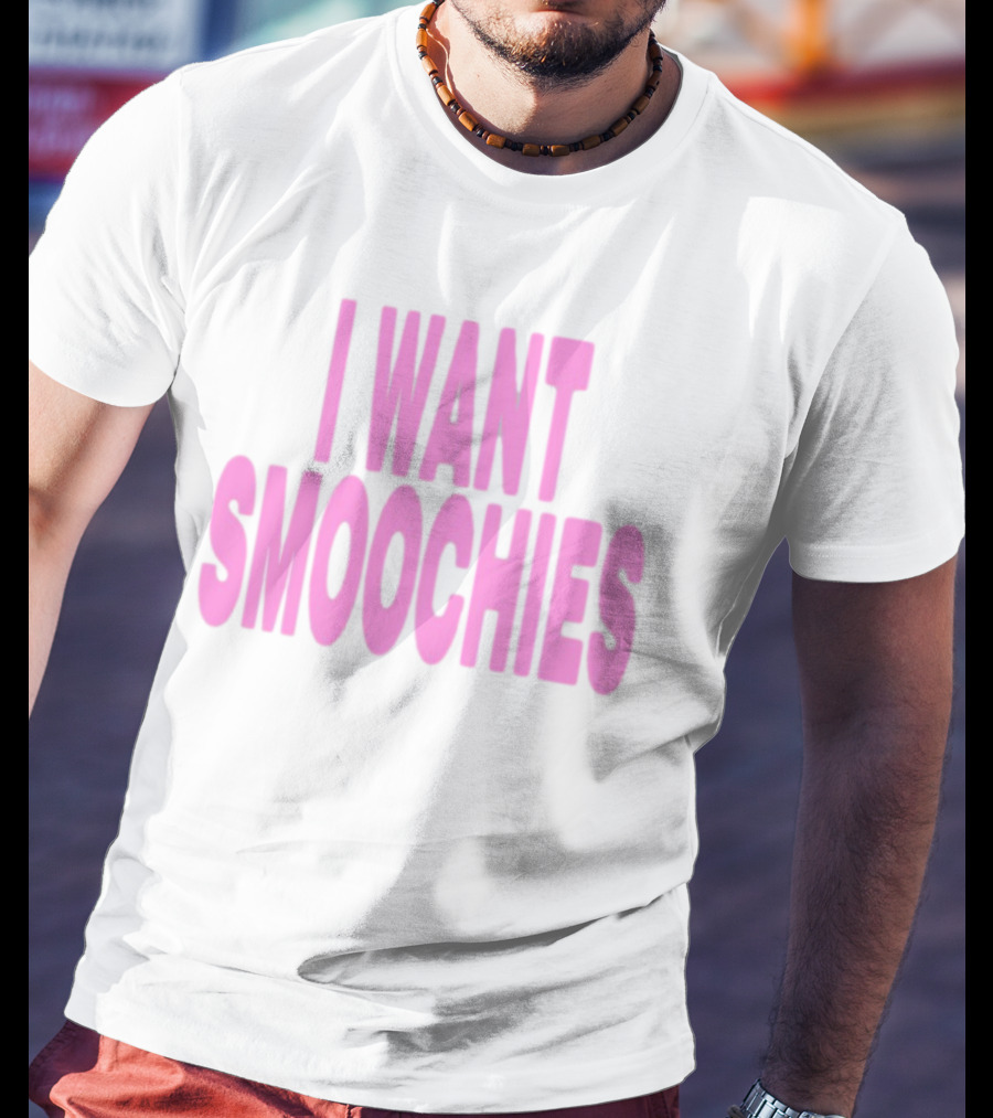 Ashnikko I Want Smoochies Pink Text Bold Style T-Shirt