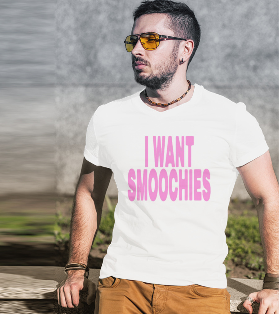 Ashnikko I Want Smoochies Pink Text Bold Style T-Shirt
