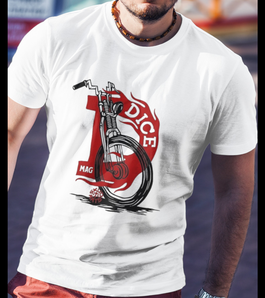 Dice Magazine Skud Arts Motorcycle Flame T-Shirt