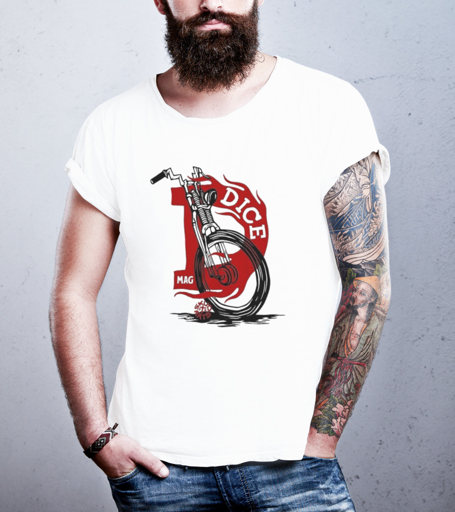 Dice Magazine Skud Arts Motorcycle Flame T-Shirt