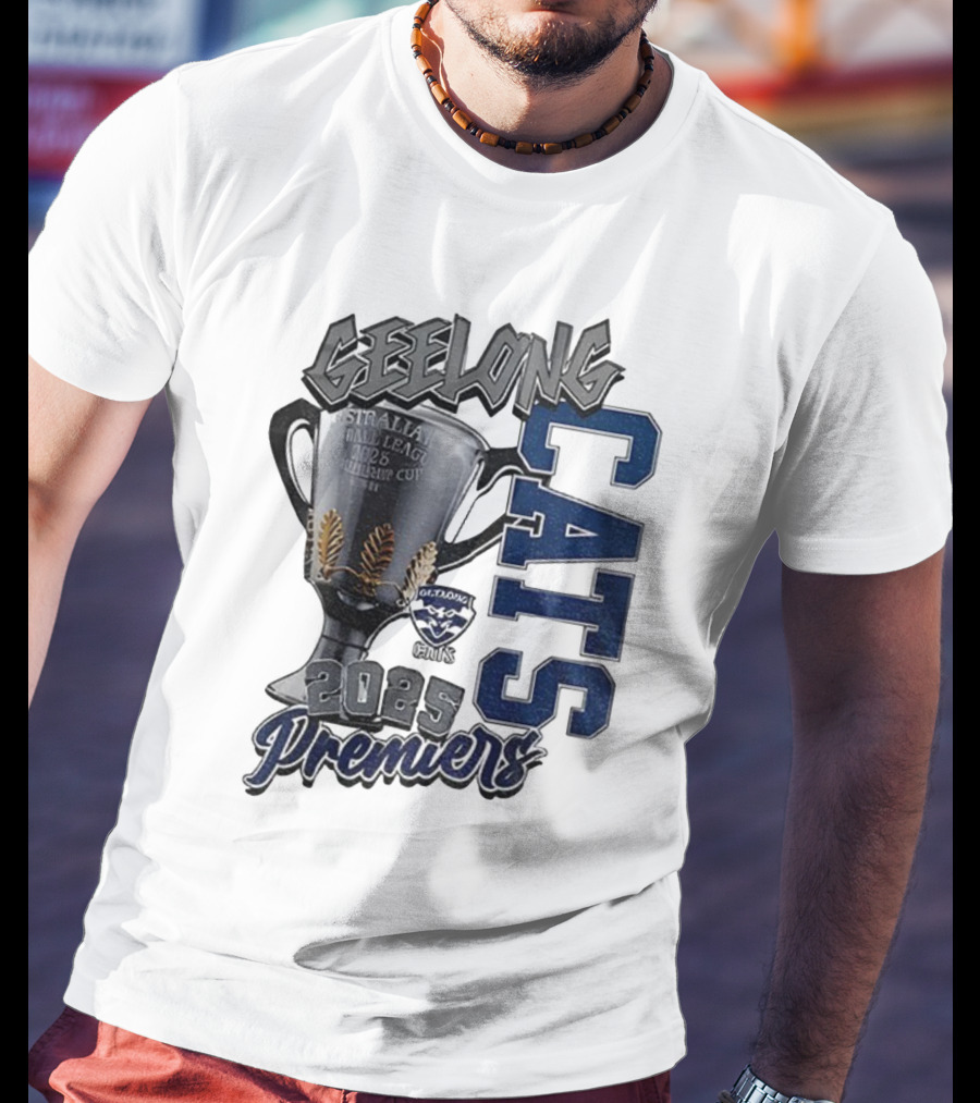 Geelong Cats AFL Premiers 2025 Champions Cup Football T-Shirt