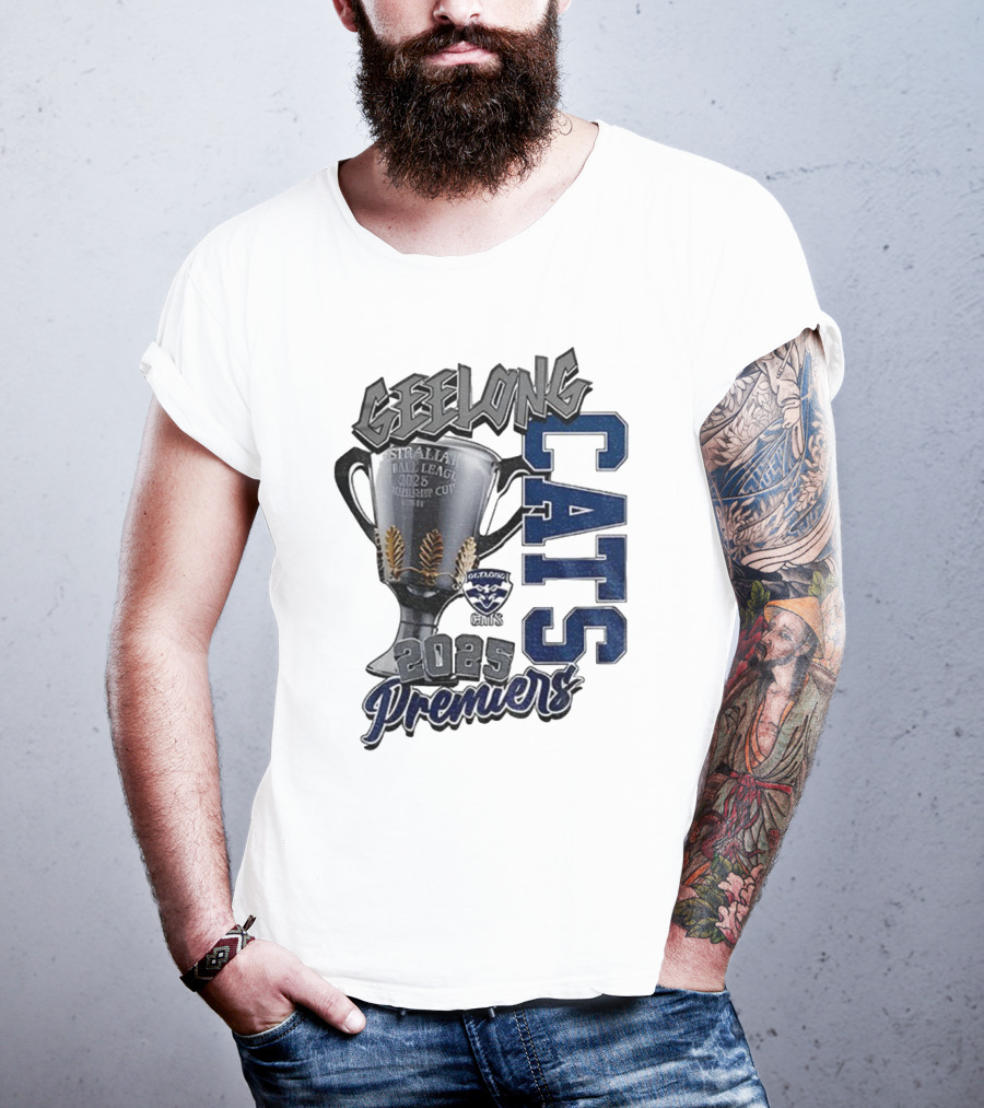 Geelong Cats AFL Premiers 2025 Champions Cup Football T-Shirt