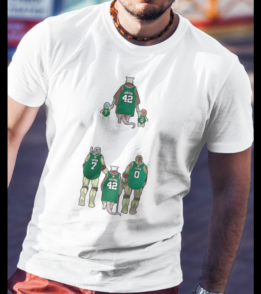 Horford 42 The Jays Ninja Turtles Rondo 7 Tatum 0 Boston Celtics T-Shirt