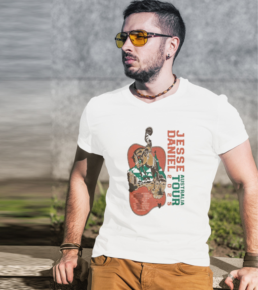 Jesse Daniel Australia Tour 2025 Tiru Forsyth Cowboy Retro Western Style T-Shirt