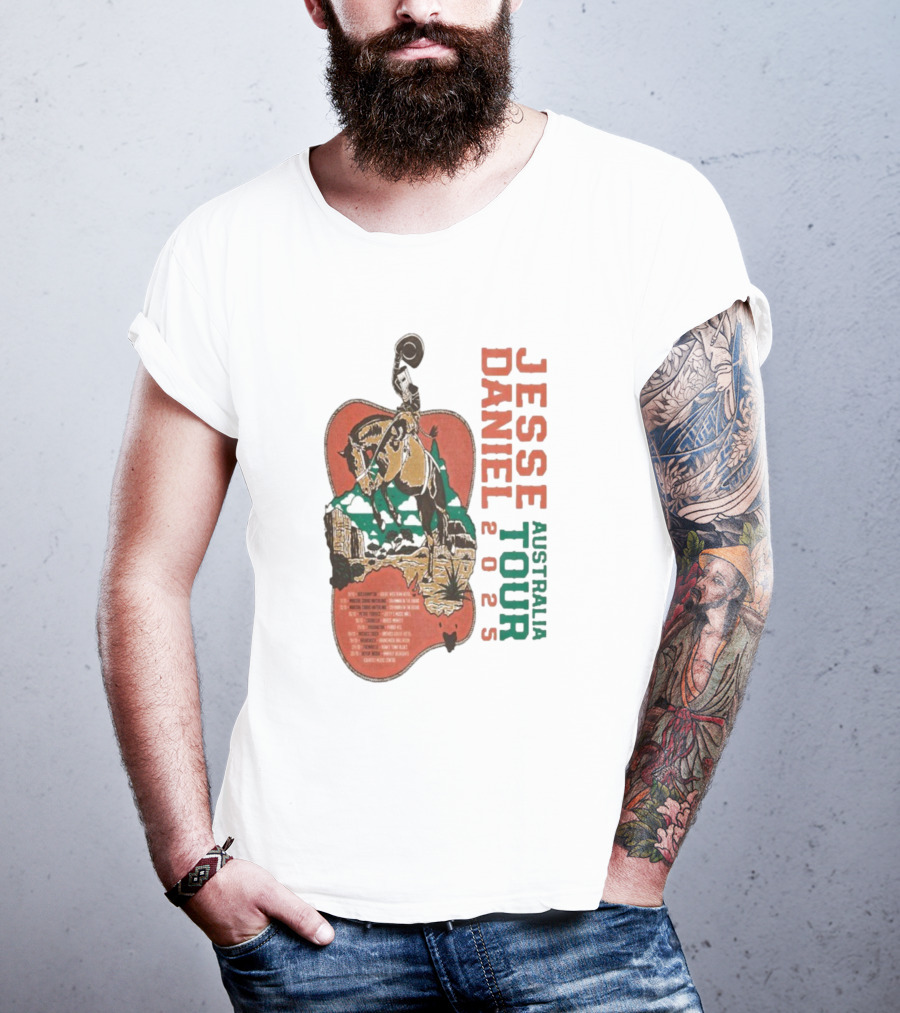 Jesse Daniel Australia Tour 2025 Tiru Forsyth Cowboy Retro Western Style T-Shirt