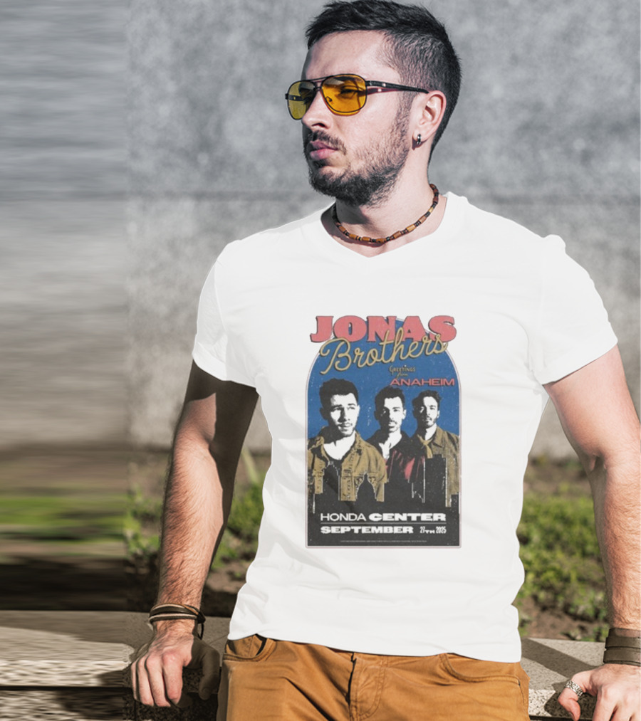 Jonas Brothers Greetings From Anaheim Honda Center September 27 2025 T-Shirt