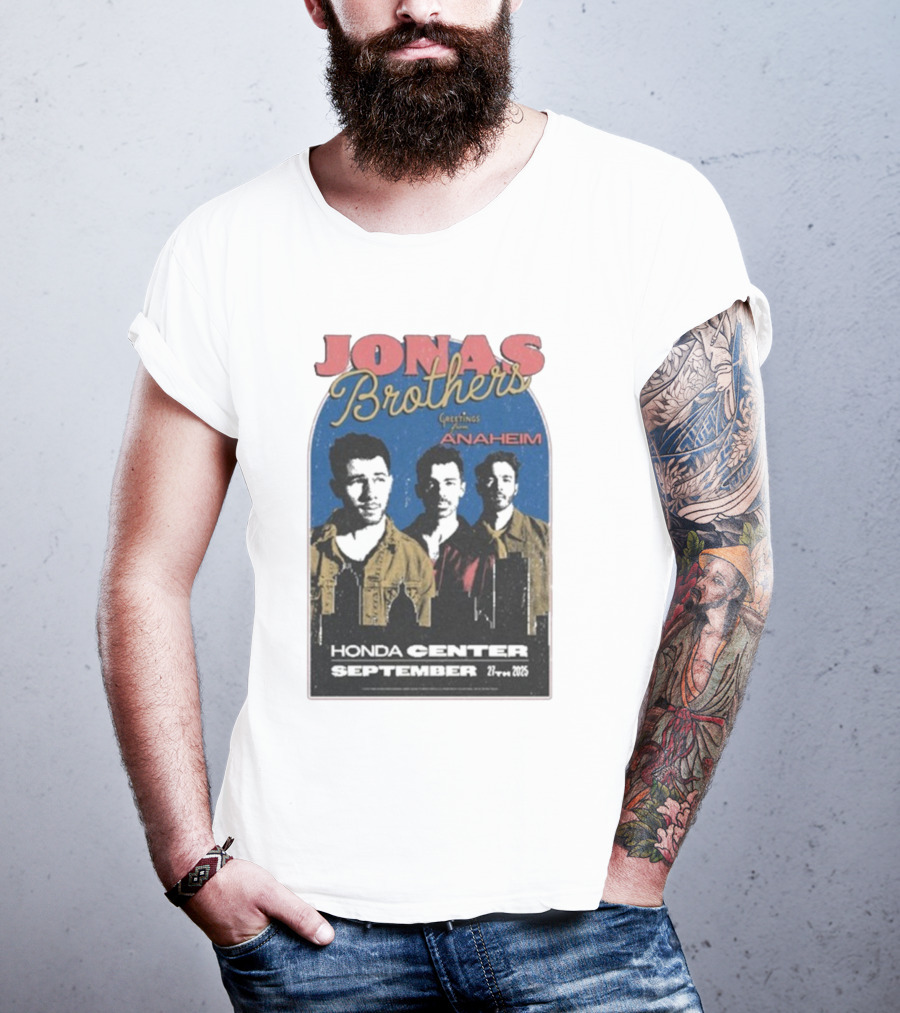 Jonas Brothers Greetings From Anaheim Honda Center September 27 2025 T-Shirt