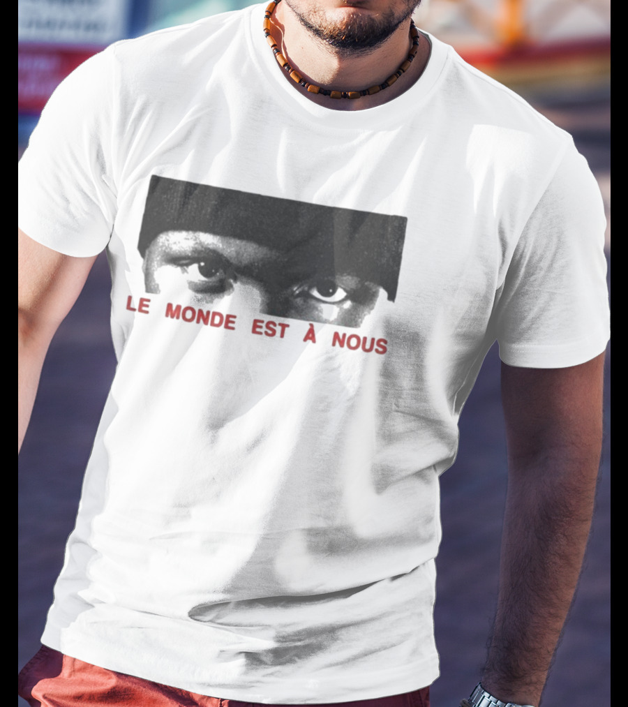 Le Monde Est A Nous Scrt Eyes Mysterious Gaze Beanie Style T-Shirt