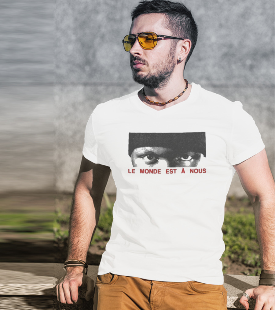 Le Monde Est A Nous Scrt Eyes Mysterious Gaze Beanie Style T-Shirt