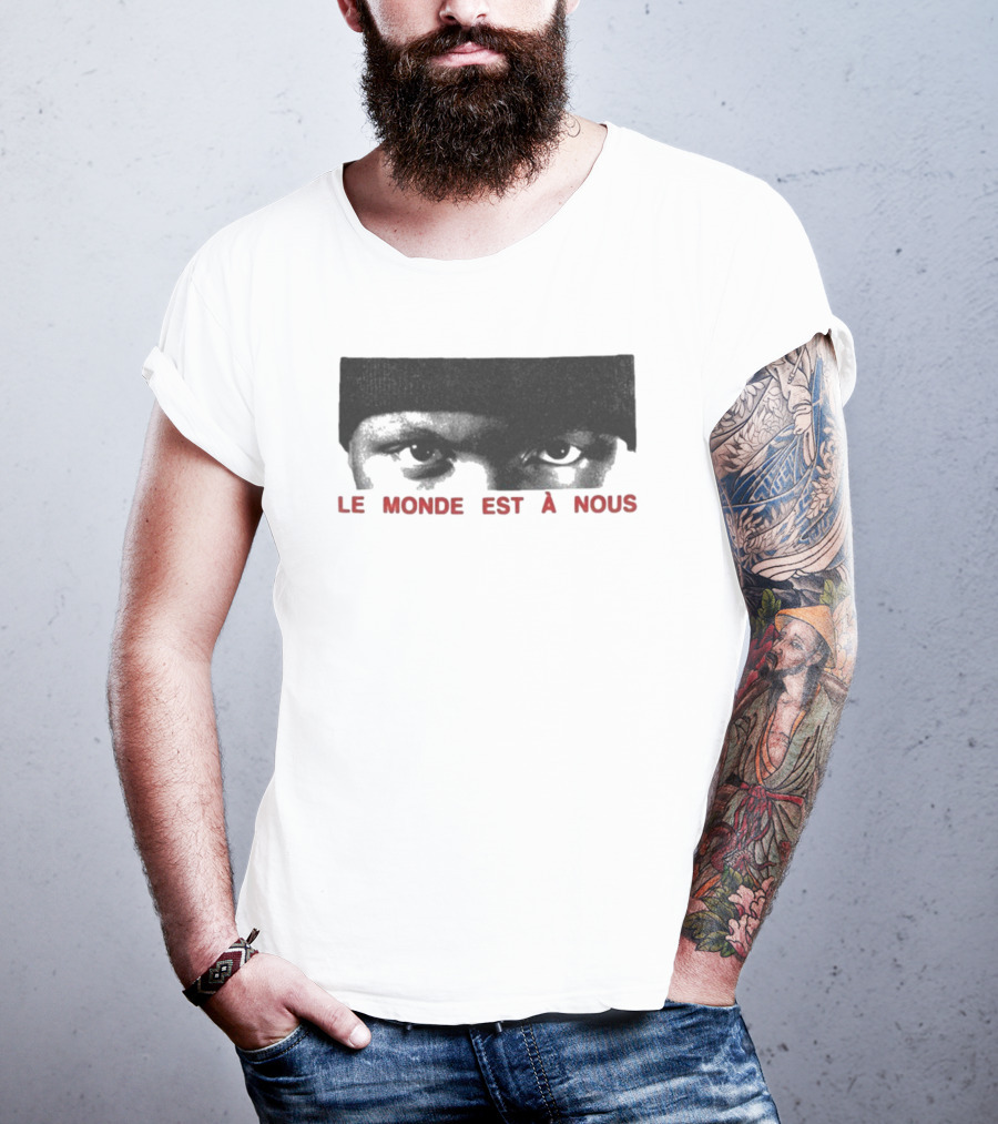 Le Monde Est A Nous Scrt Eyes Mysterious Gaze Beanie Style T-Shirt