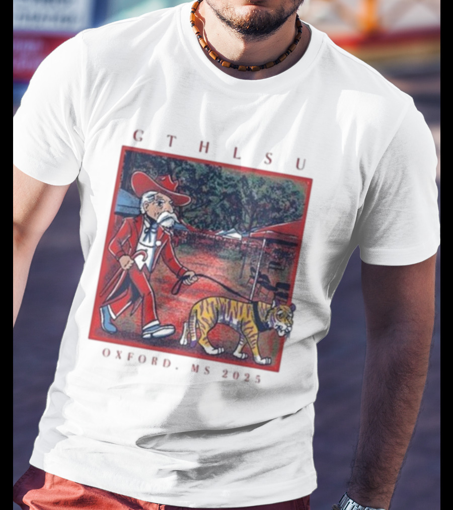 GTH LSU Rebel Walking Tiger Oxford MS 2025 T-Shirt