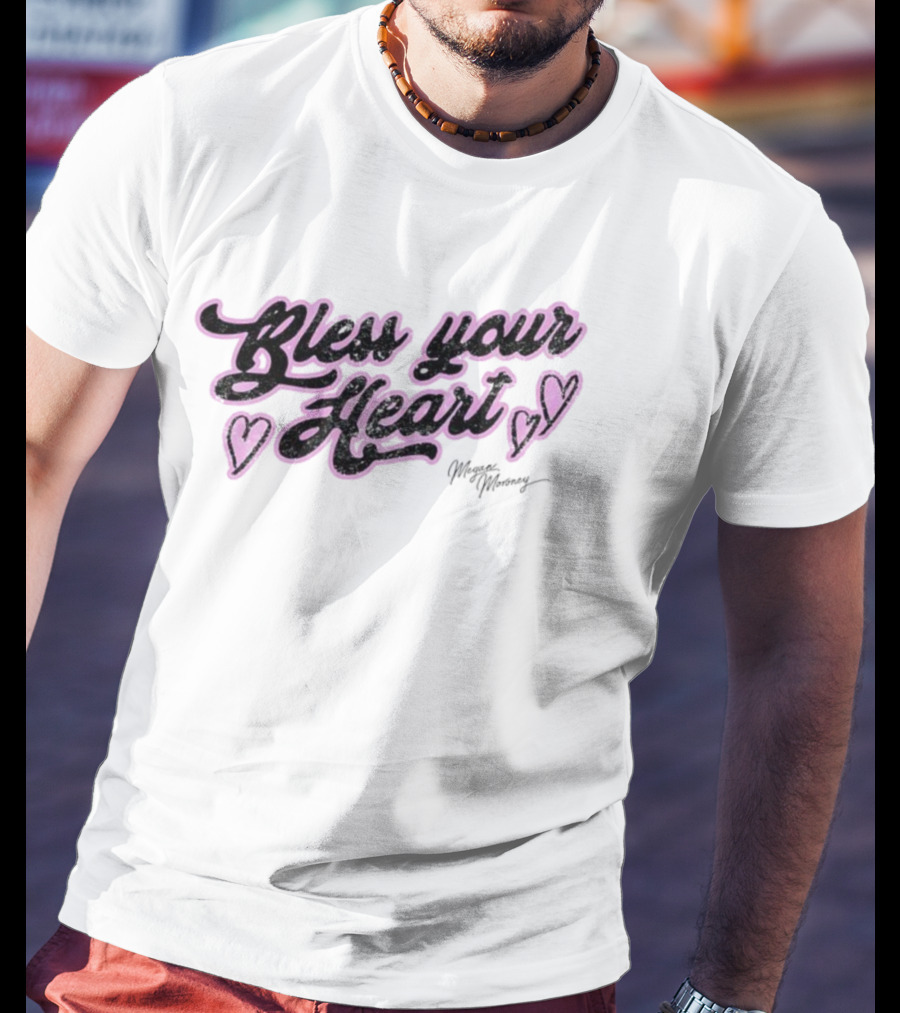 Bless Your Heart Megan Moroney Signature Pink Hearts T-Shirt