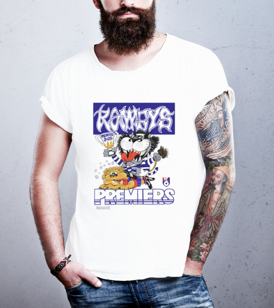 Geelong Cats Rowdys AFL Grand Finals 2025 Premiers Champions Cartoon Style T-Shirt
