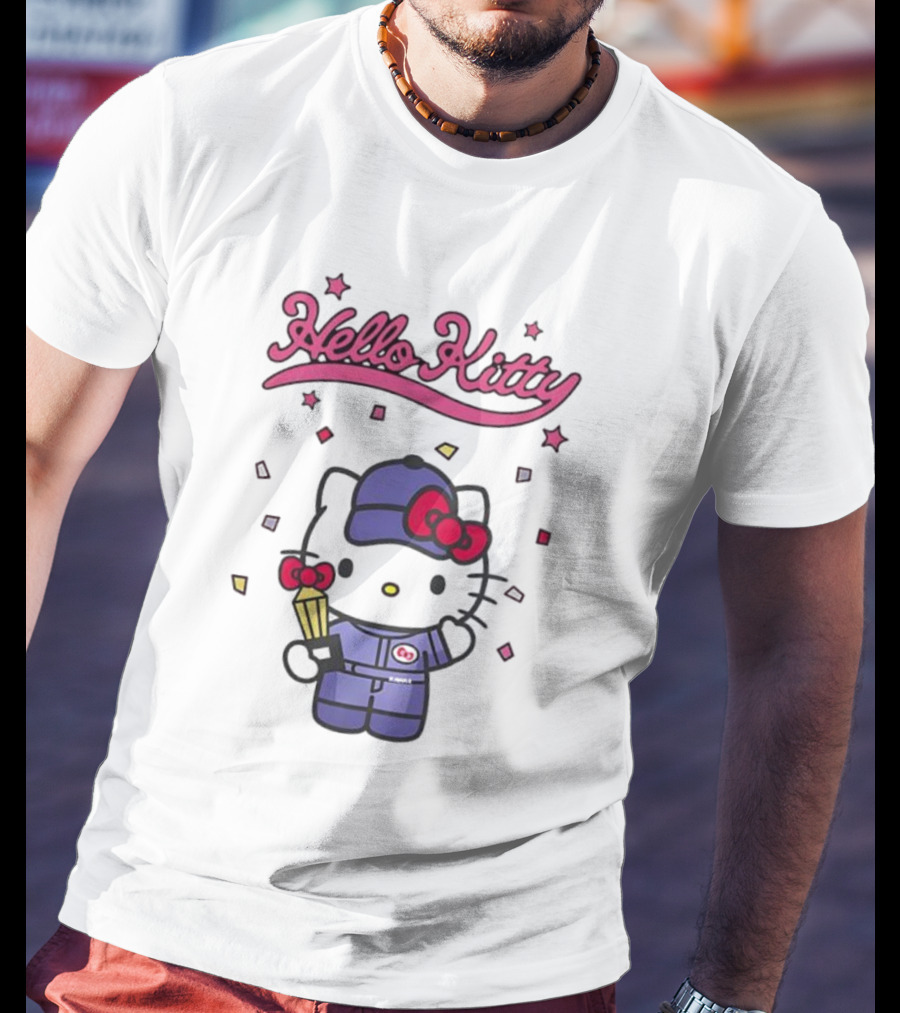 Hello Kitty Racing Champion With Trophy And Stars T-Shirt