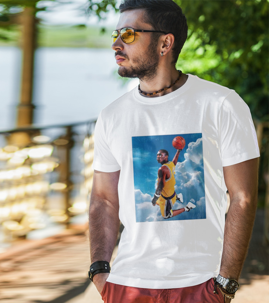 Mamba Sky High Basketball Legend Jumping Through Clouds T-Shirt
