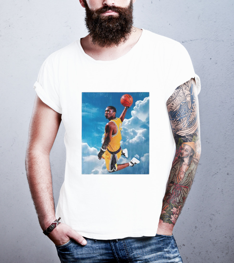 Mamba Sky High Basketball Legend Jumping Through Clouds T-Shirt