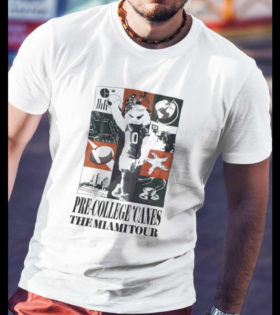 Pre-College 'Canes The Miami Tour Hurricanes Football Astronaut Cityscape Starfish Basketball T-Shirt
