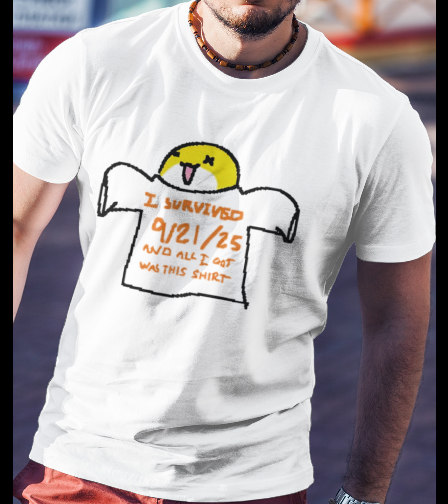 I Survived 9-21-25 Funny Yellow Face Icon T-Shirt