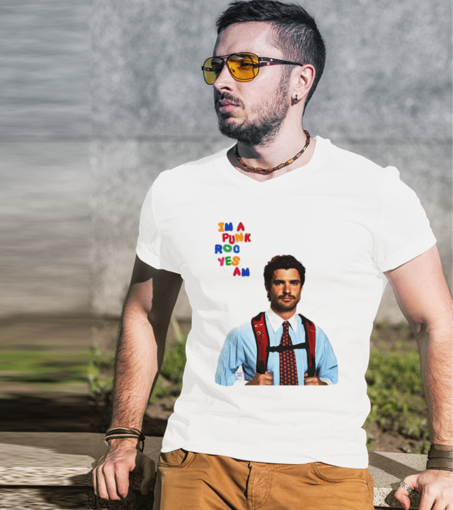 I'm A Punk Rocker Yes I Am Businessman With Backpack T-Shirt