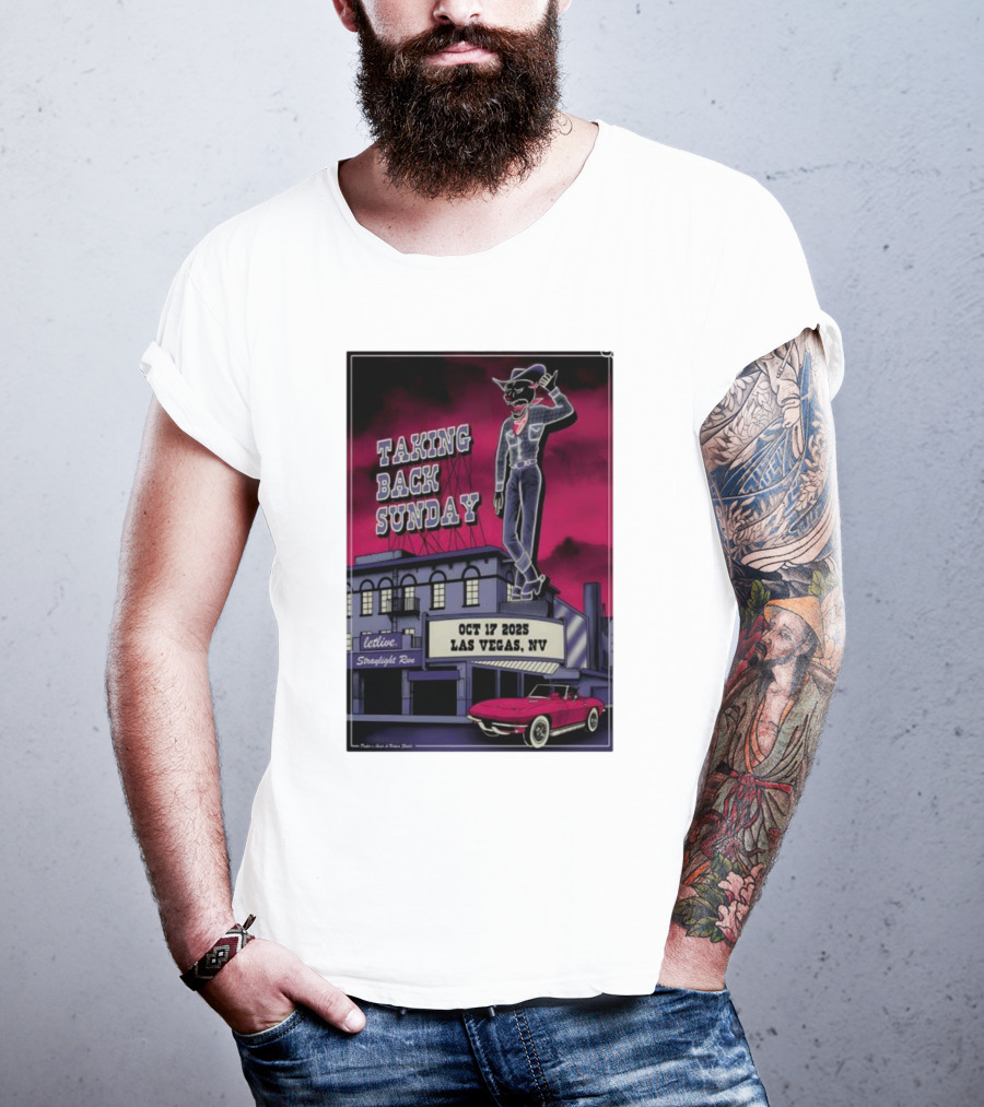 Taking Back Sunday Oct 17 2025 Las Vegas NV Concert Letlive Straylight Run T-Shirt