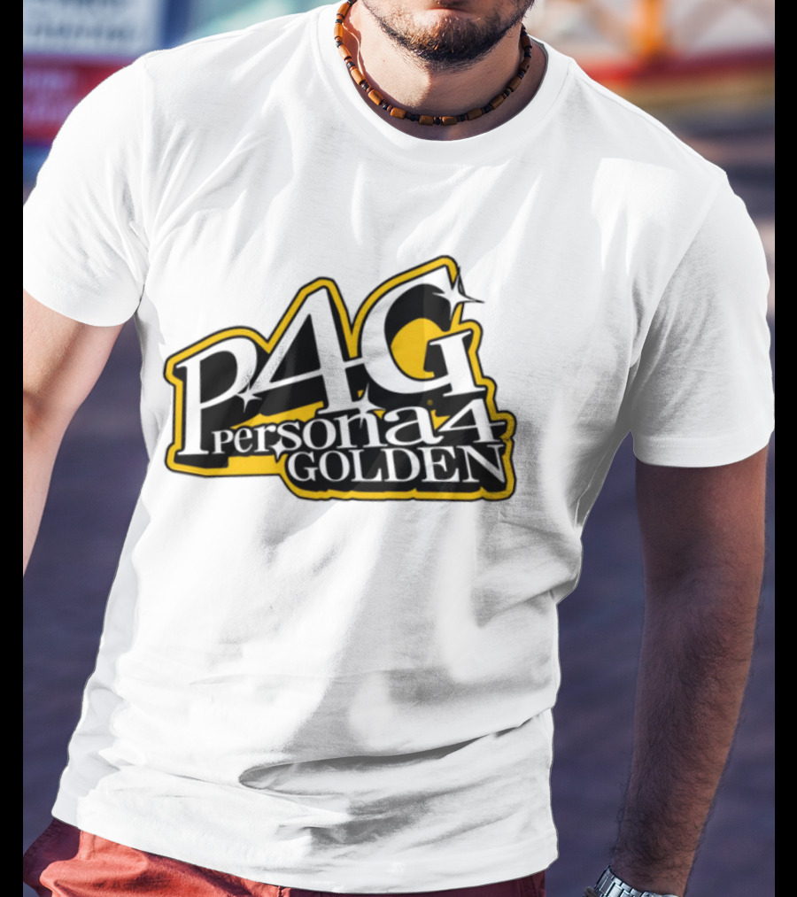 Persona 4 Golden Atlus P4G Yellow Black Text T-Shirt