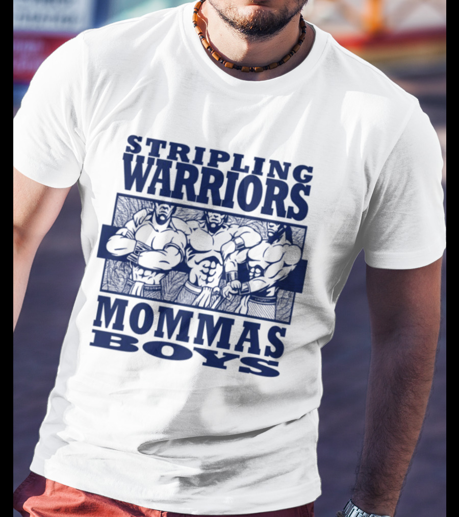 Stripling Warriors Mommas Boys Bold Muscular Figures T-Shirt