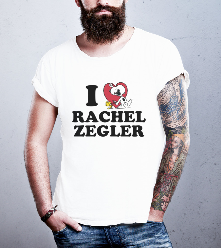 I Love Rachel Zegler Snoopy Woodstock Peanuts Heart T-Shirt