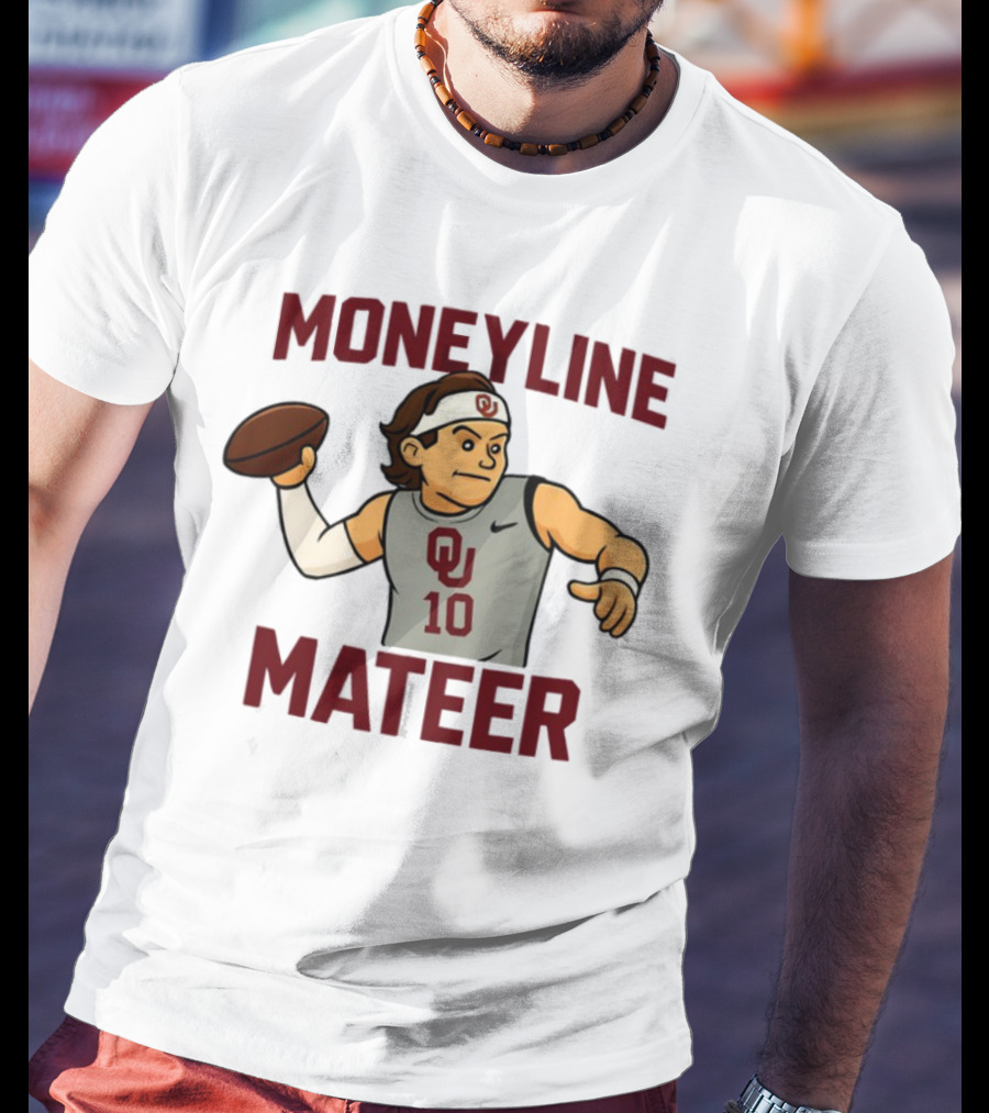 Moneyline Mateer OU Football Throwing Action T-Shirt