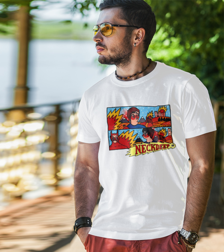 Neckdeepuk Lnotgy 10 Year Album Art Comic Style T-Shirt
