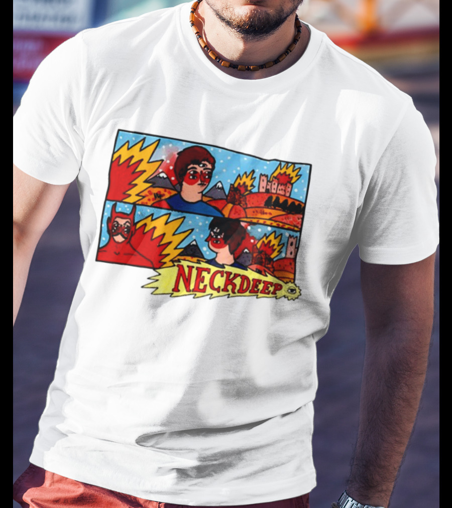 Neckdeepuk Lnotgy 10 Year Album Art Comic Style T-Shirt