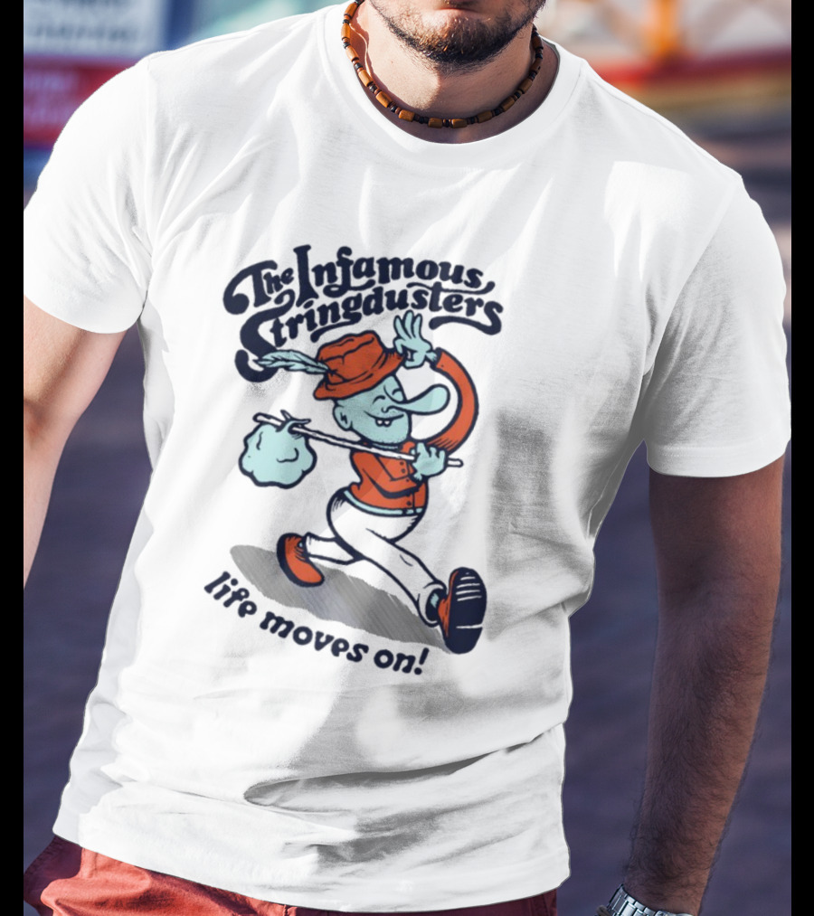 The Infamous Stringdusters Cartoon Character Life Moves On T-Shirt