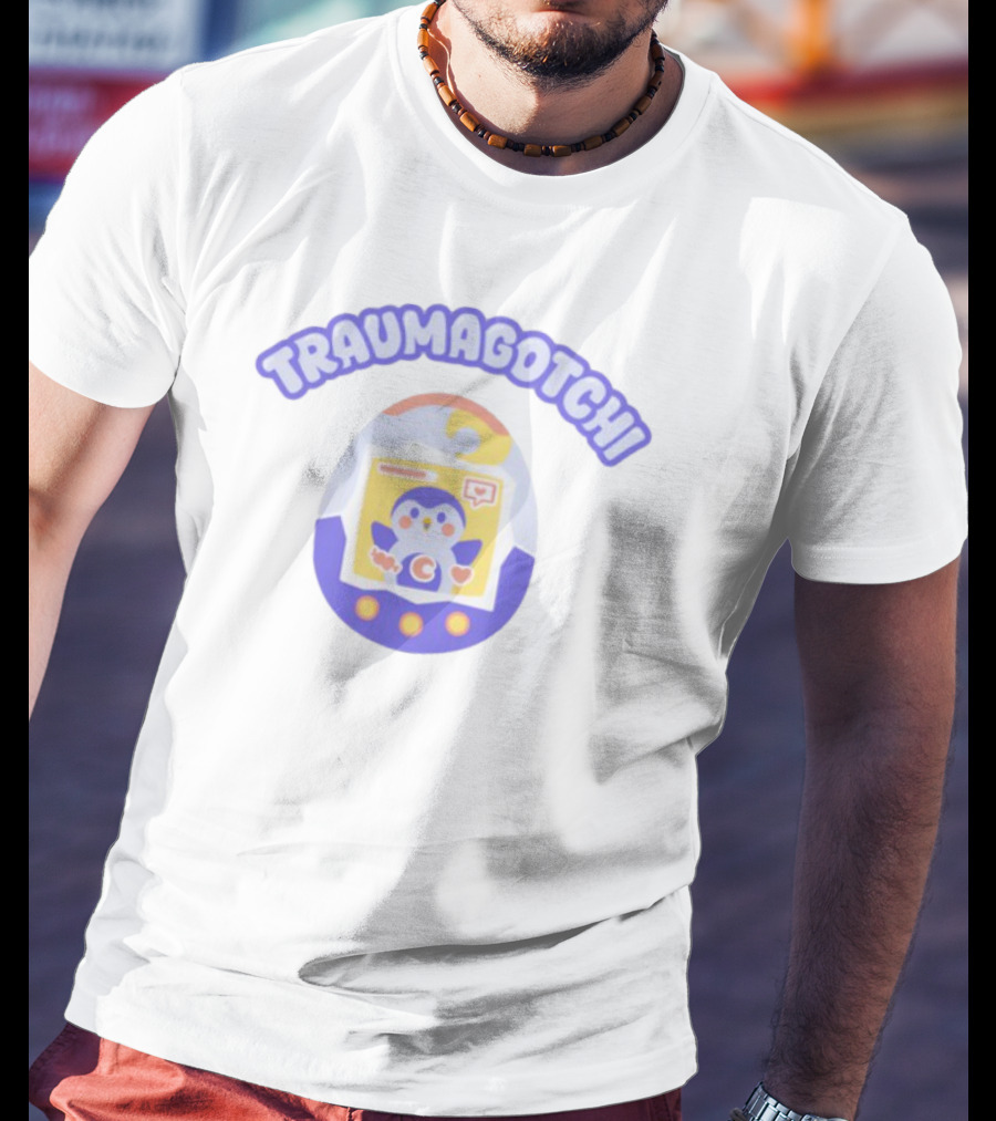 Traumagotchi Finch Penguin Tamagotchi Egg Design T-Shirt