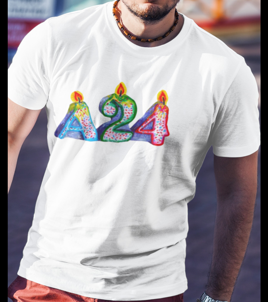A24 Birthday Candle Celebration Event Festive Candles T-Shirt