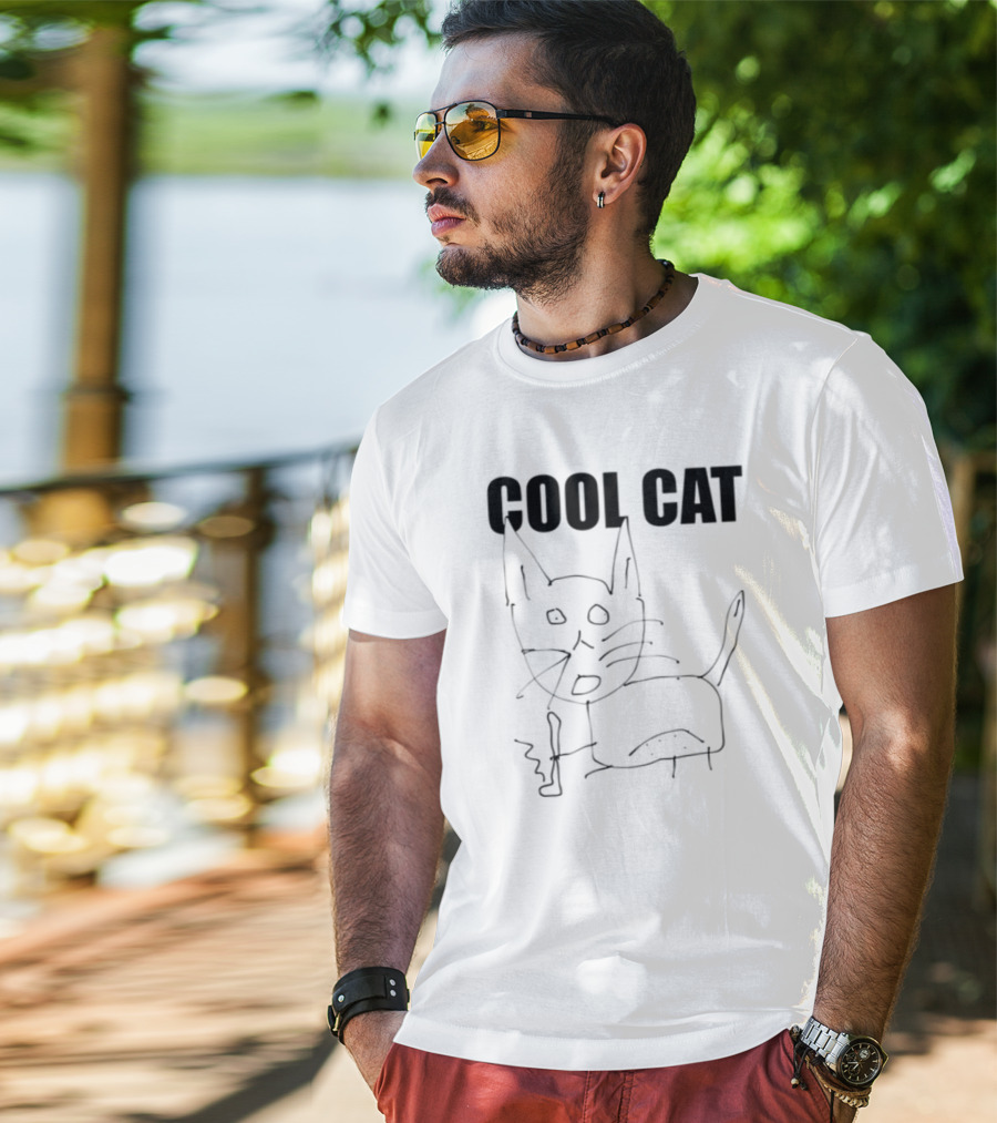 Jacob's Cool Cat Drawing Sketch Illustration T-Shirt