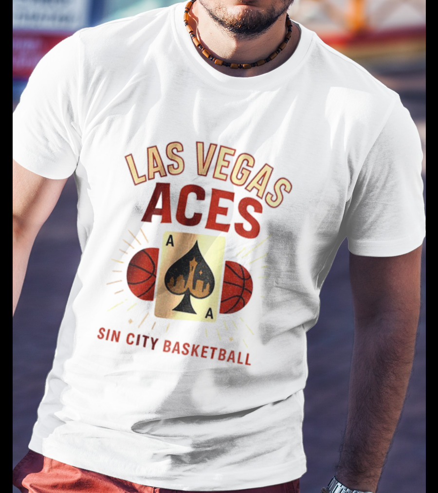Las Vegas Aces Sin City Basketball Aces Card 2025 T-Shirt