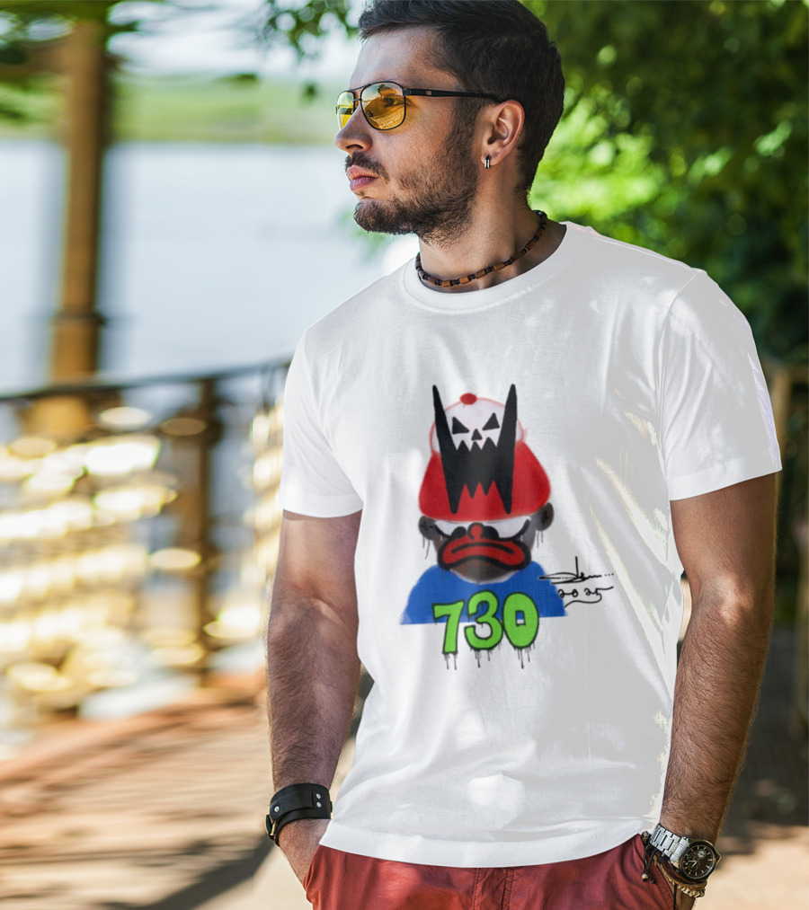 Slawn X Asspizza 730 Masked Character With Red Hat T-Shirt