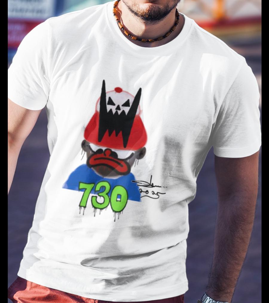 Slawn X Asspizza 730 Masked Character With Red Hat T-Shirt