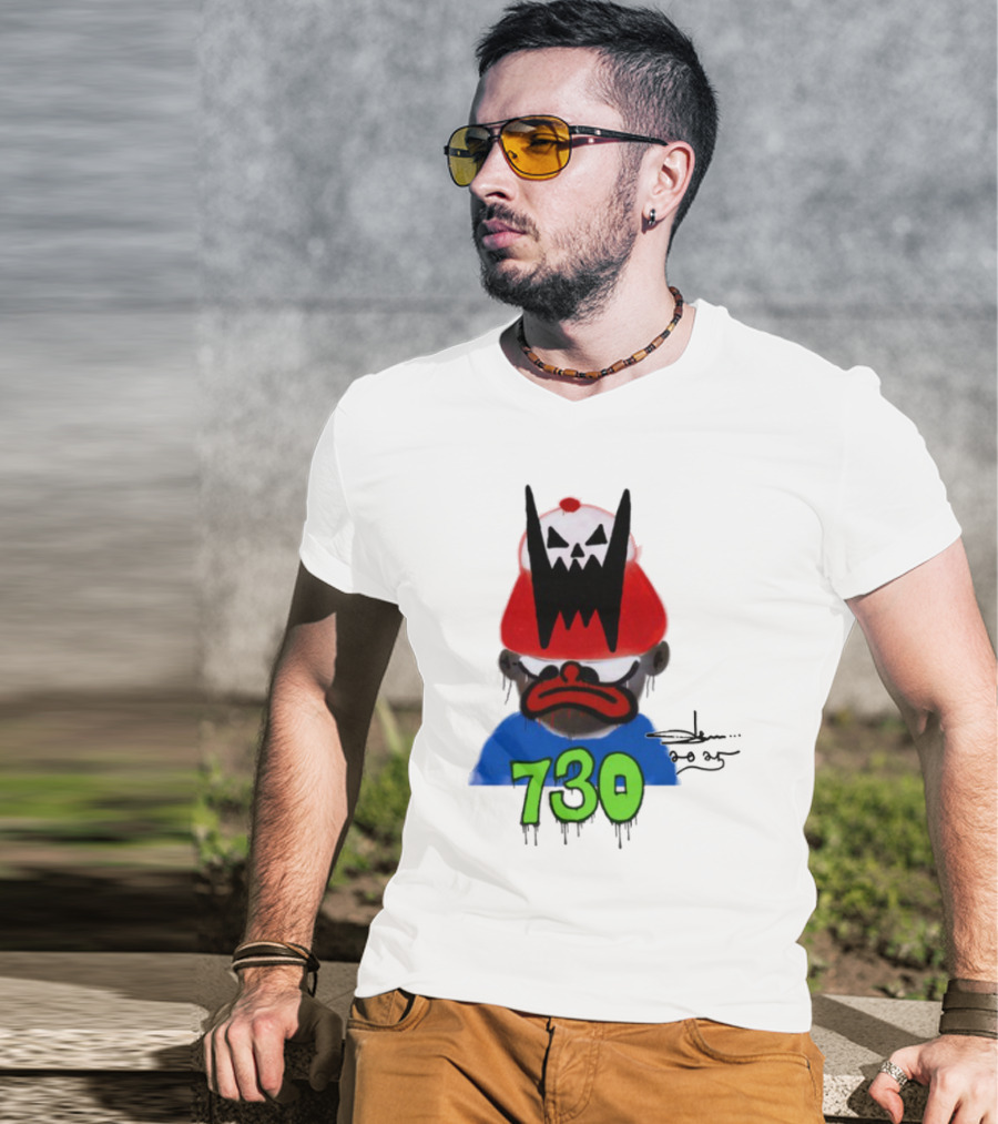 Slawn X Asspizza 730 Masked Character With Red Hat T-Shirt