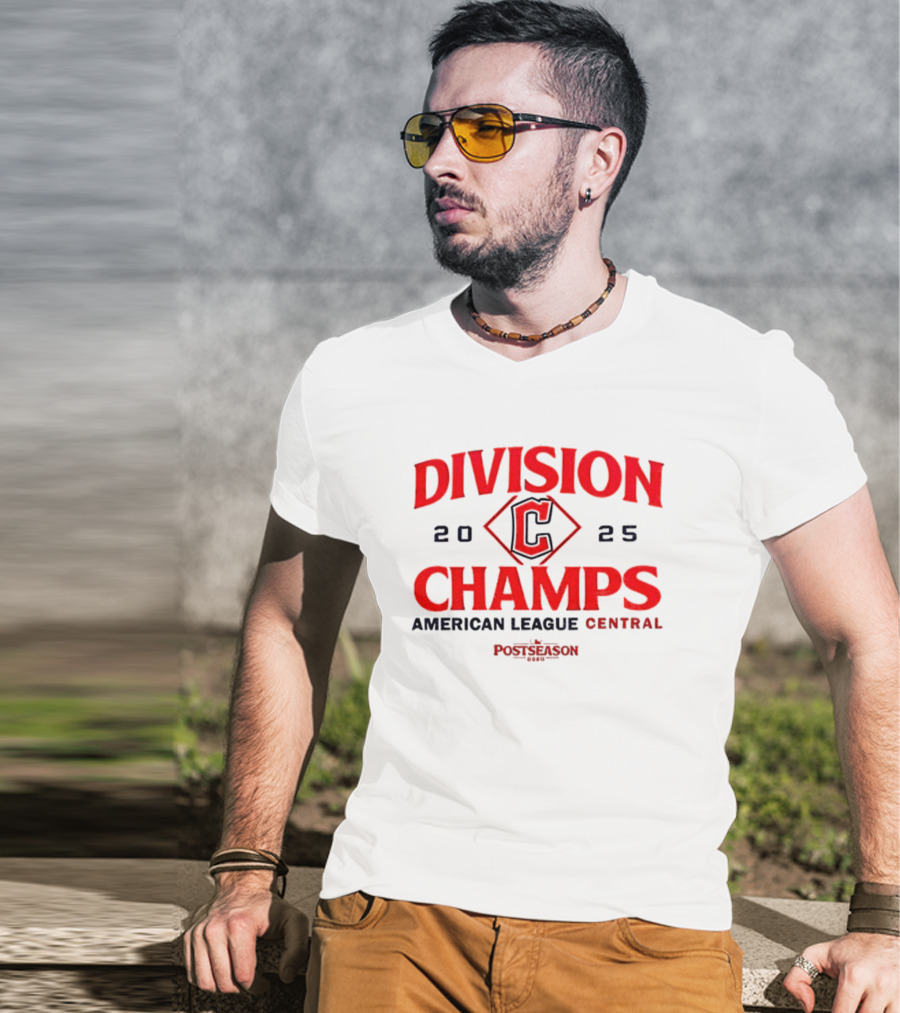 Cleveland Guardians 2025 American League Central Division Champs Postseason T-Shirt