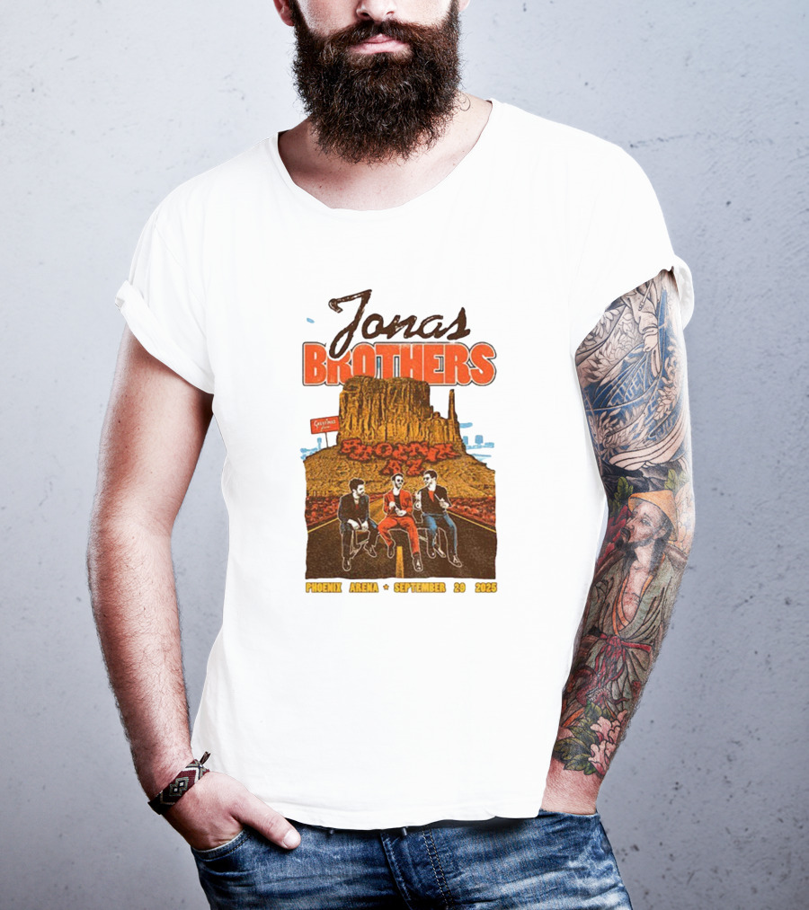 Jonas Brothers Phoenix Arena September 29 2025 Arizona Concert Cactus City Skyway T-Shirt
