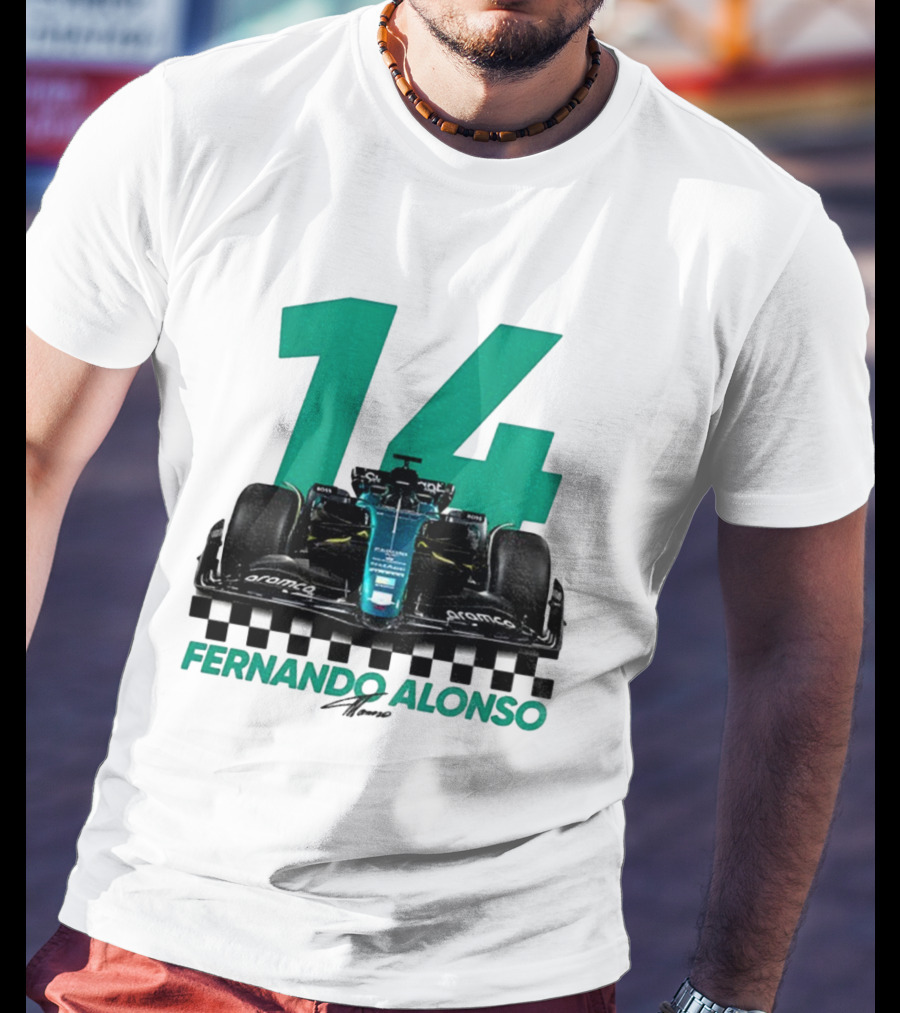 Fernando Alonso 14 F1 Racing Legend Signature Motorsport Fan T-Shirt